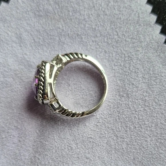 Lia Sophia Elegant Silver Ring with Amethyst Glass Stone (J80) - Picture 3 of 5